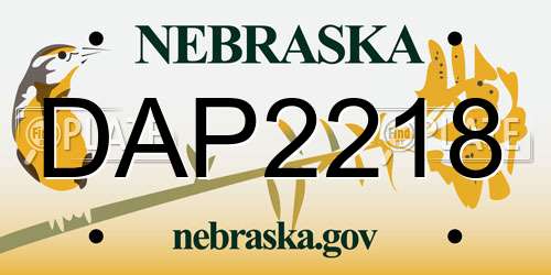 DAP2218 Nebraska License Plate