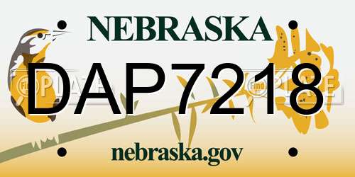 DAP7218 Nebraska License Plate