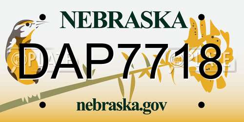 DAP7718 Nebraska License Plate