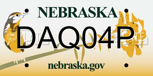 DAQ04P Nebraska License Plate