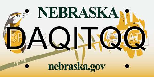 DAQITQQ Nebraska License Plate