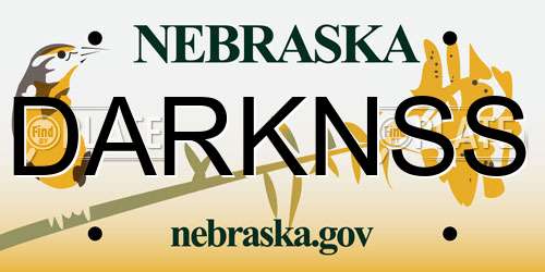 DARKNSS Nebraska License Plate
