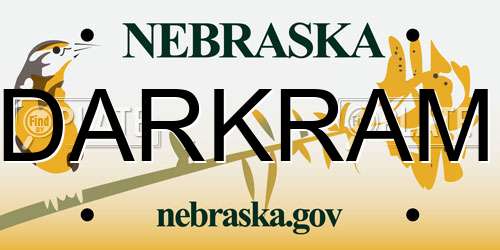 DARKRAM Nebraska License Plate