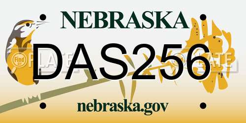 DAS256 Nebraska License Plate
