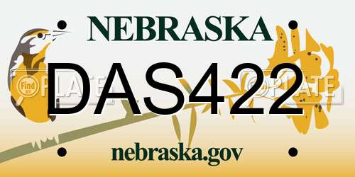 DAS422 Nebraska License Plate