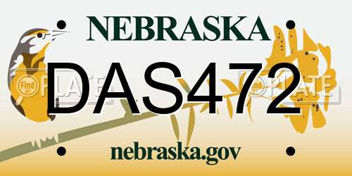 DAS472 Nebraska License Plate