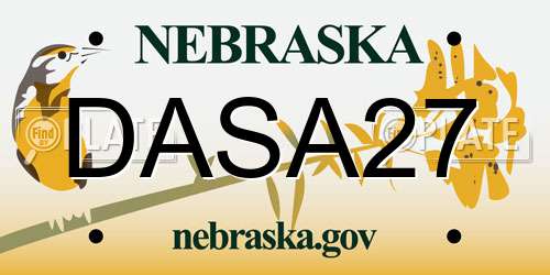 DASA27 Nebraska License Plate