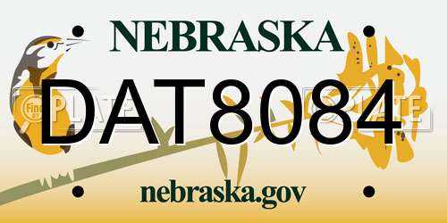 DAT8084 Nebraska License Plate