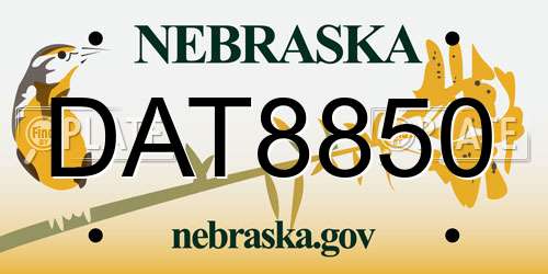 DAT8850 Nebraska License Plate