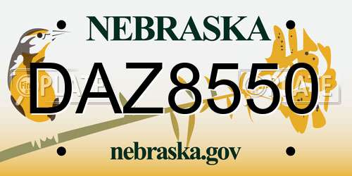 DAZ8550 Nebraska License Plate