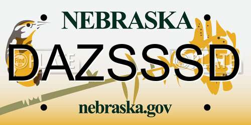 DAZSSSD Nebraska License Plate
