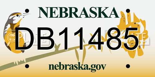 DB11485 Nebraska License Plate