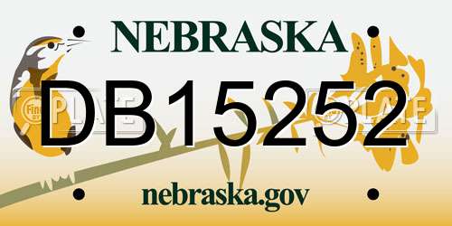DB15252 Nebraska License Plate