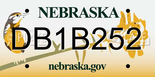 DB1B252 Nebraska License Plate