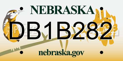 DB1B282 Nebraska License Plate