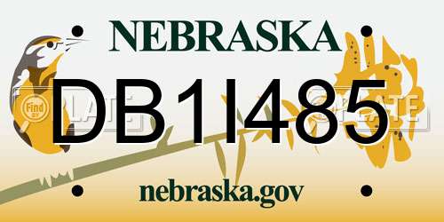DB1I485 Nebraska License Plate