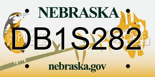 DB1S282 Nebraska License Plate
