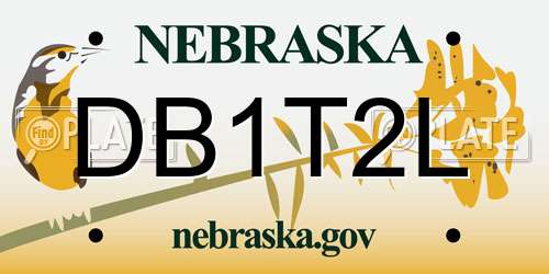 DB1T2L Nebraska License Plate