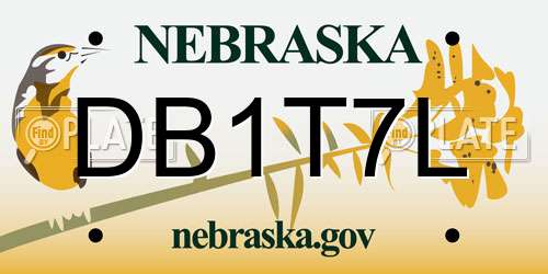 DB1T7L Nebraska License Plate