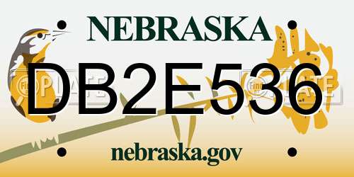 DB2E536 Nebraska License Plate
