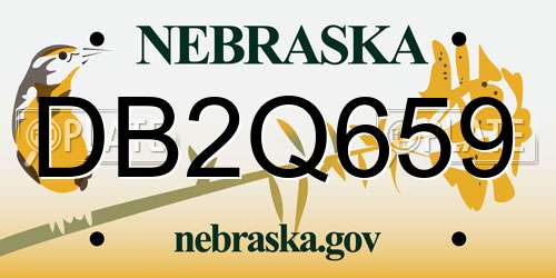 DB2Q659 Nebraska License Plate