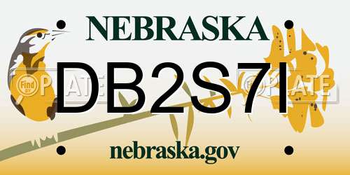 DB2S7I Nebraska License Plate