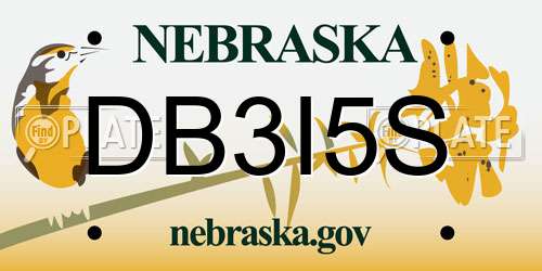 DB3I5S Nebraska License Plate