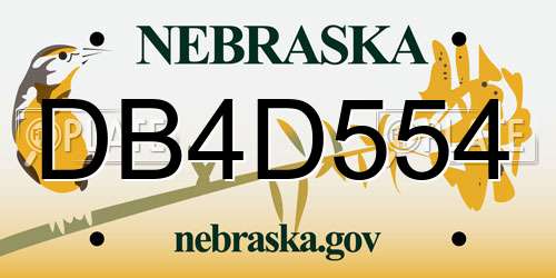 DB4D554 Nebraska License Plate