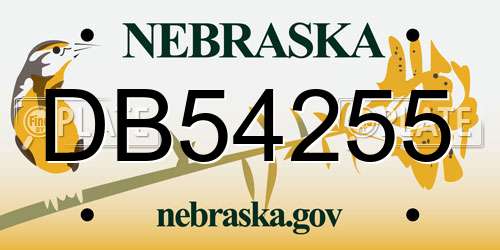 DB54255 Nebraska License Plate