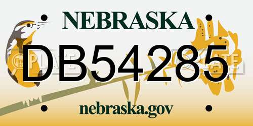 DB54285 Nebraska License Plate