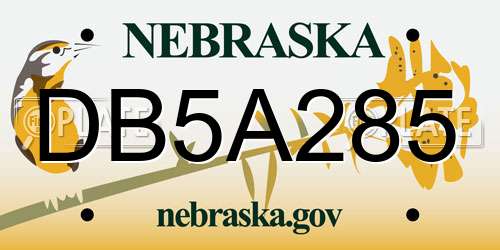 DB5A285 Nebraska License Plate