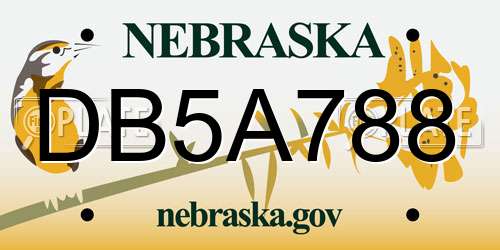 DB5A788 Nebraska License Plate