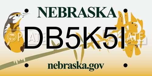 DB5K5I Nebraska License Plate