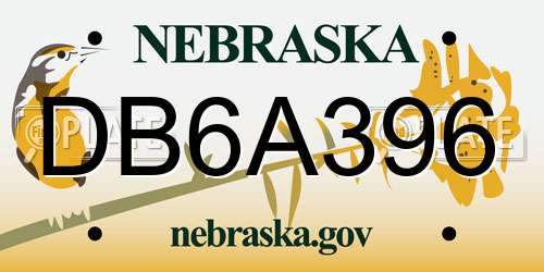 DB6A396 Nebraska License Plate