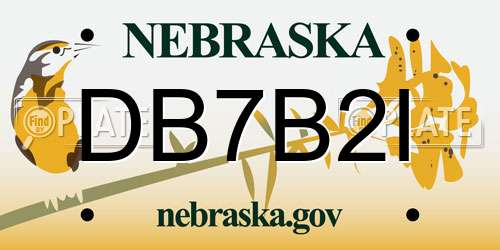 DB7B2I Nebraska License Plate
