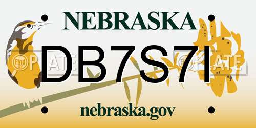 DB7S7I Nebraska License Plate