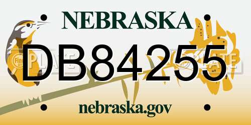 DB84255 Nebraska License Plate