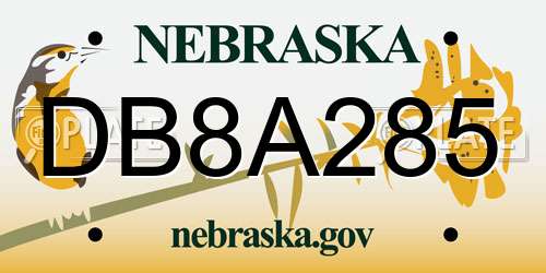 DB8A285 Nebraska License Plate
