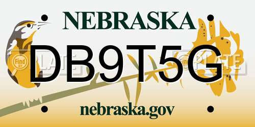DB9T5G Nebraska License Plate