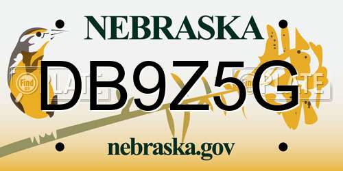 DB9Z5G Nebraska License Plate