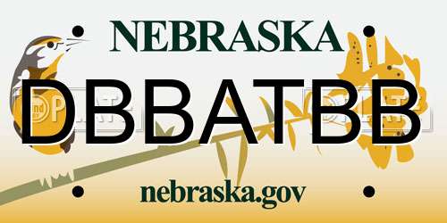 DBBATBB Nebraska License Plate