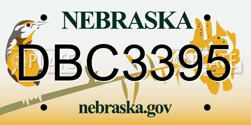 DBC3395 Nebraska License Plate