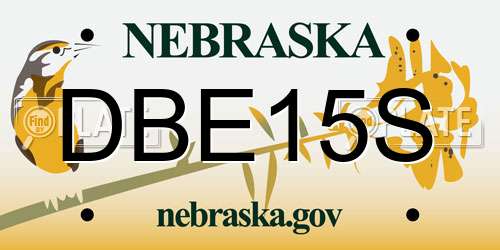 DBE15S Nebraska License Plate