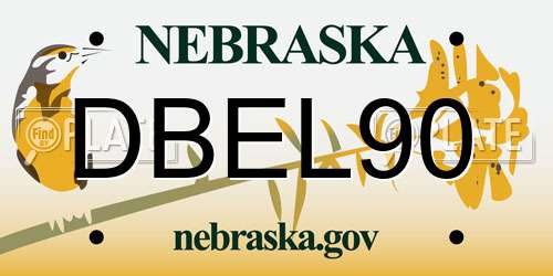 DBEL90 Nebraska License Plate
