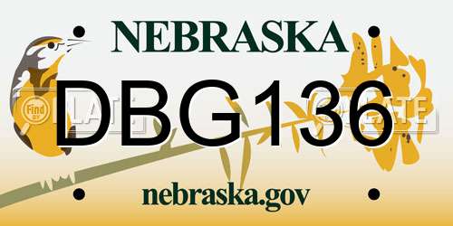 DBG136 Nebraska License Plate