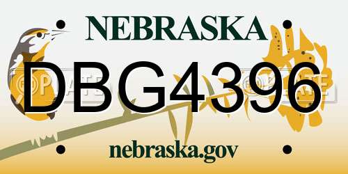 DBG4396 Nebraska License Plate