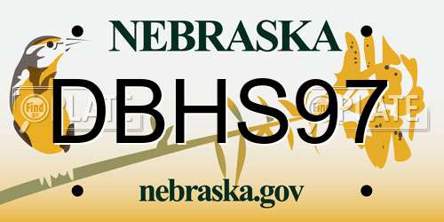 DBHS97 Nebraska License Plate