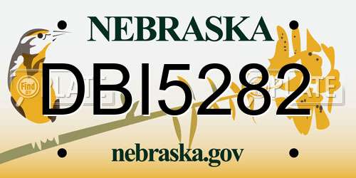 DBI5282 Nebraska License Plate