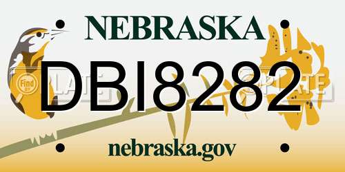 DBI8282 Nebraska License Plate