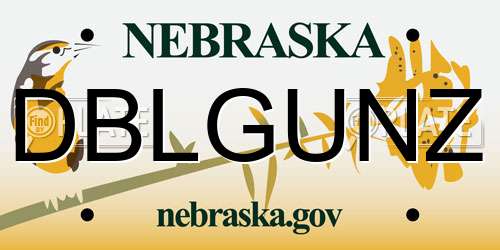 DBLGUNZ Nebraska License Plate